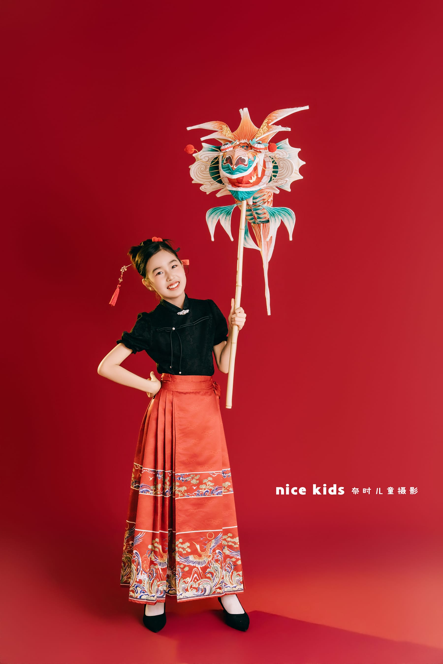 中式马面裙-黑 苏州奈时儿童摄影