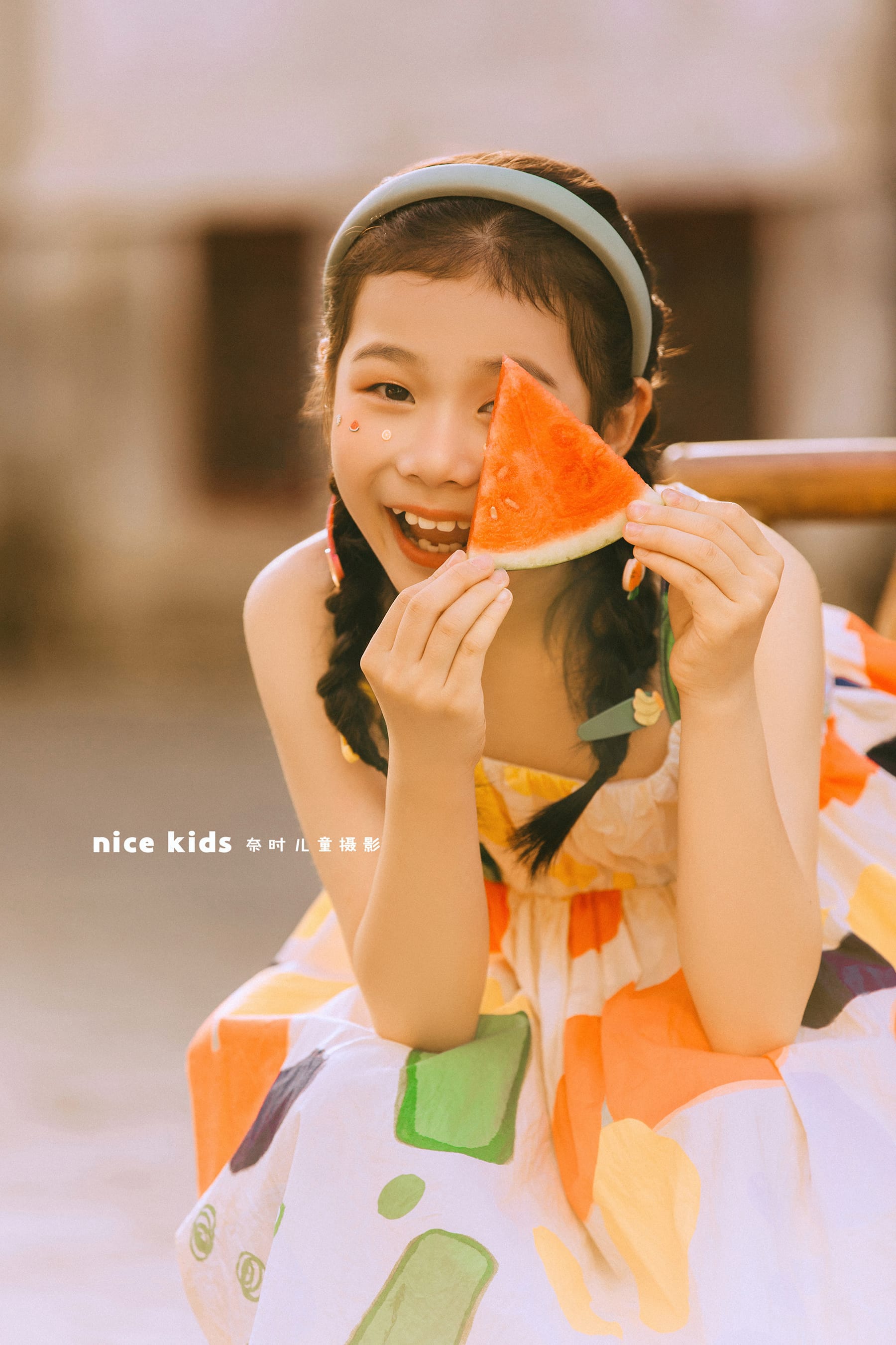 多巴胺夏日复古吃瓜 苏州奈时儿童摄影