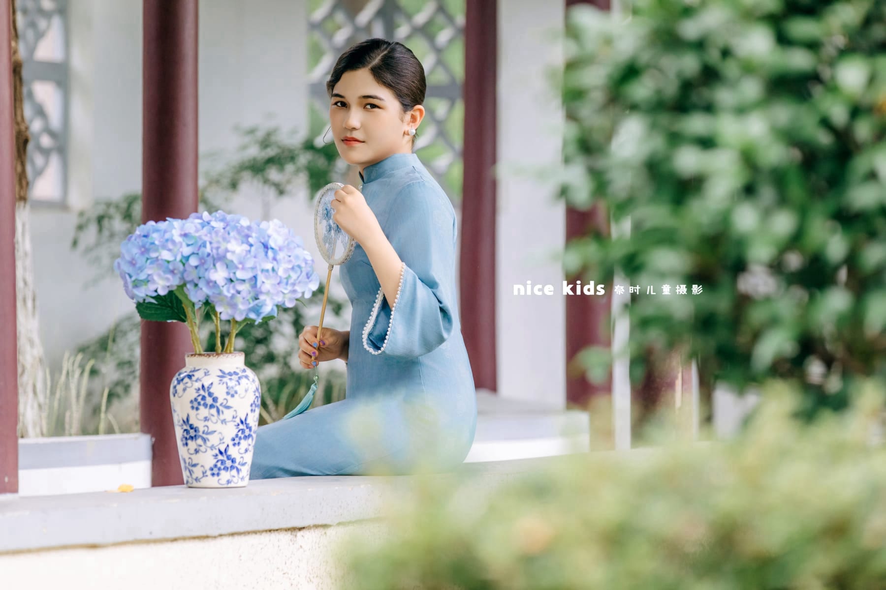 户外中式园林 苏州奈时儿童摄影