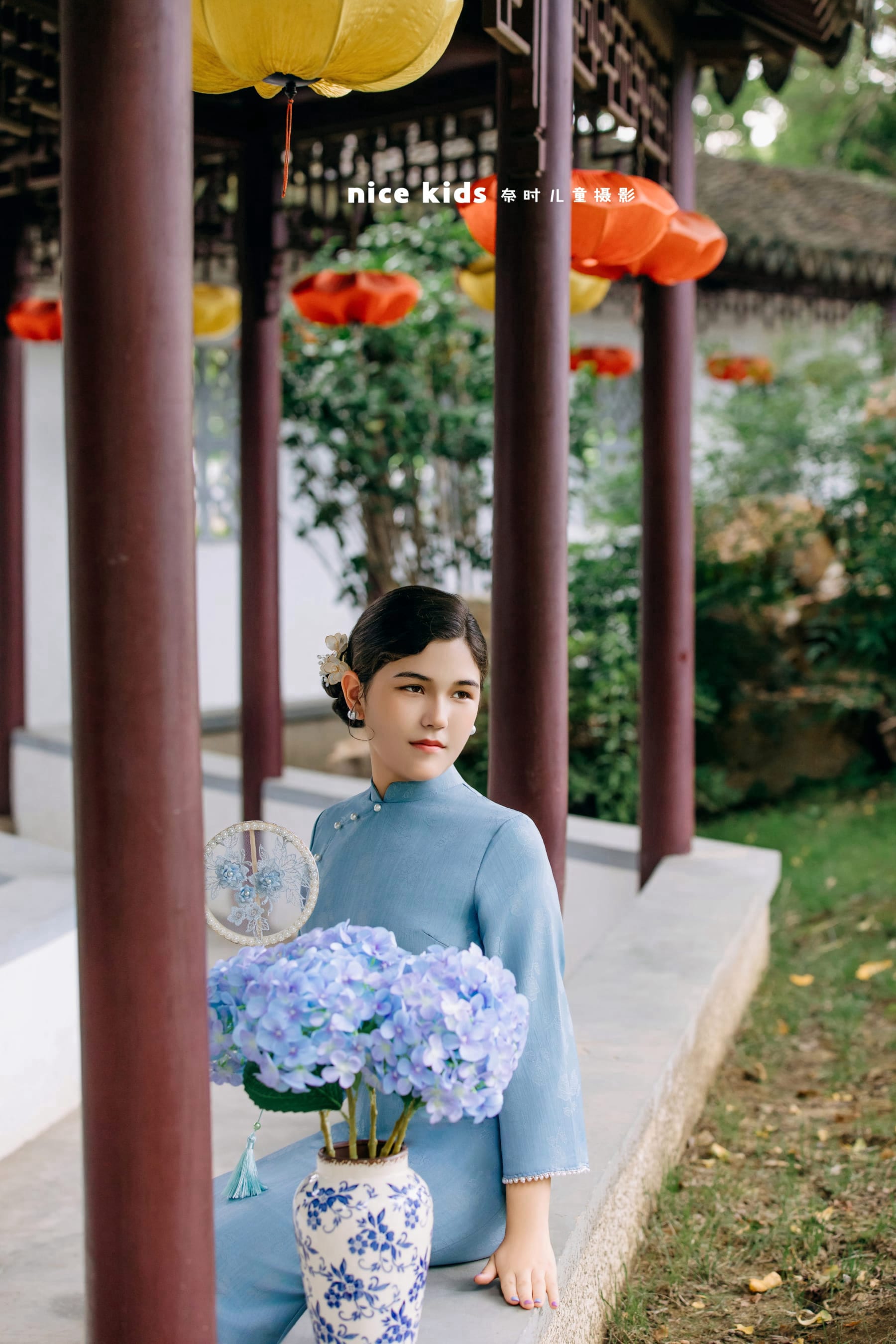户外中式园林 苏州奈时儿童摄影