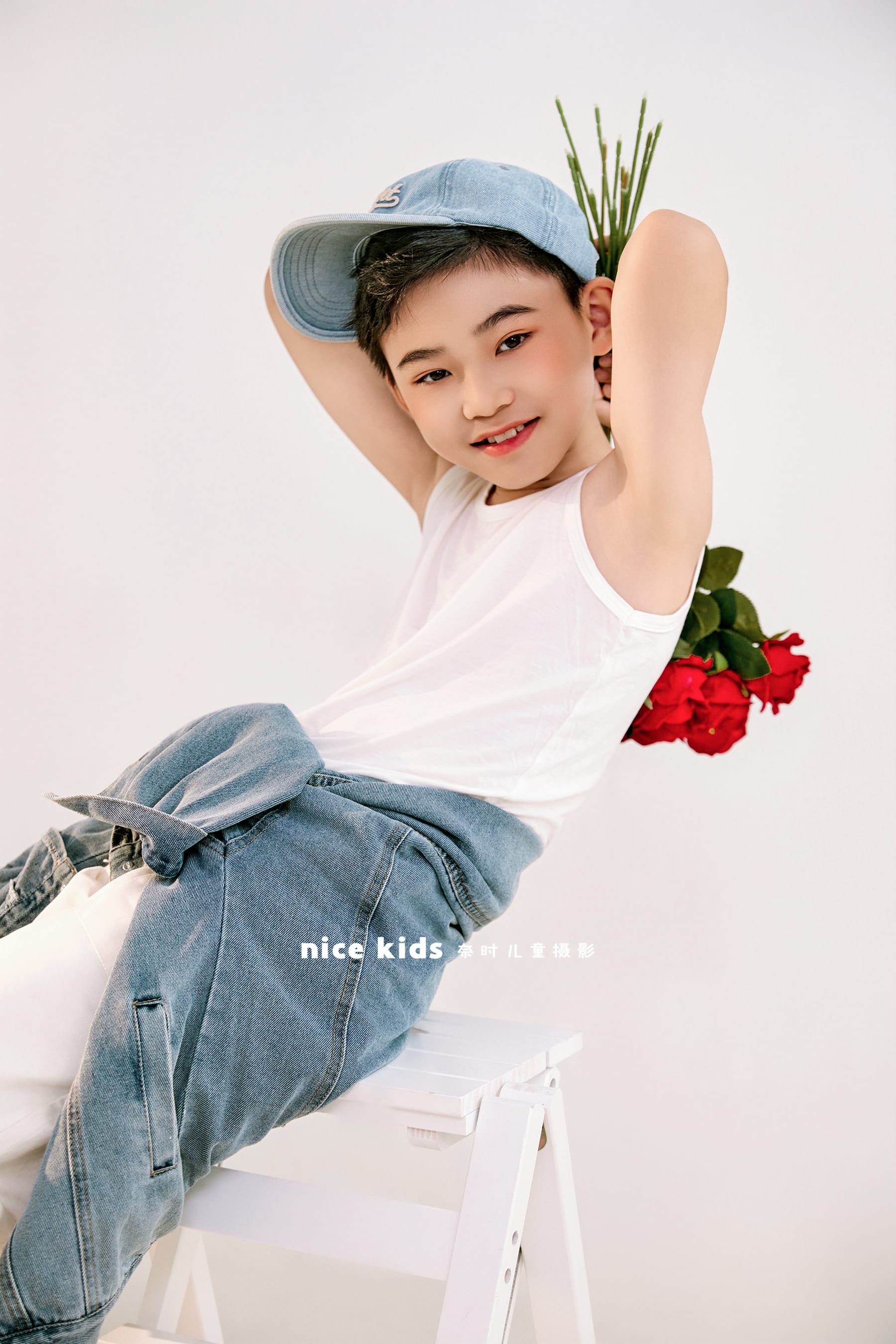 玫瑰花男孩 苏州奈时儿童摄影