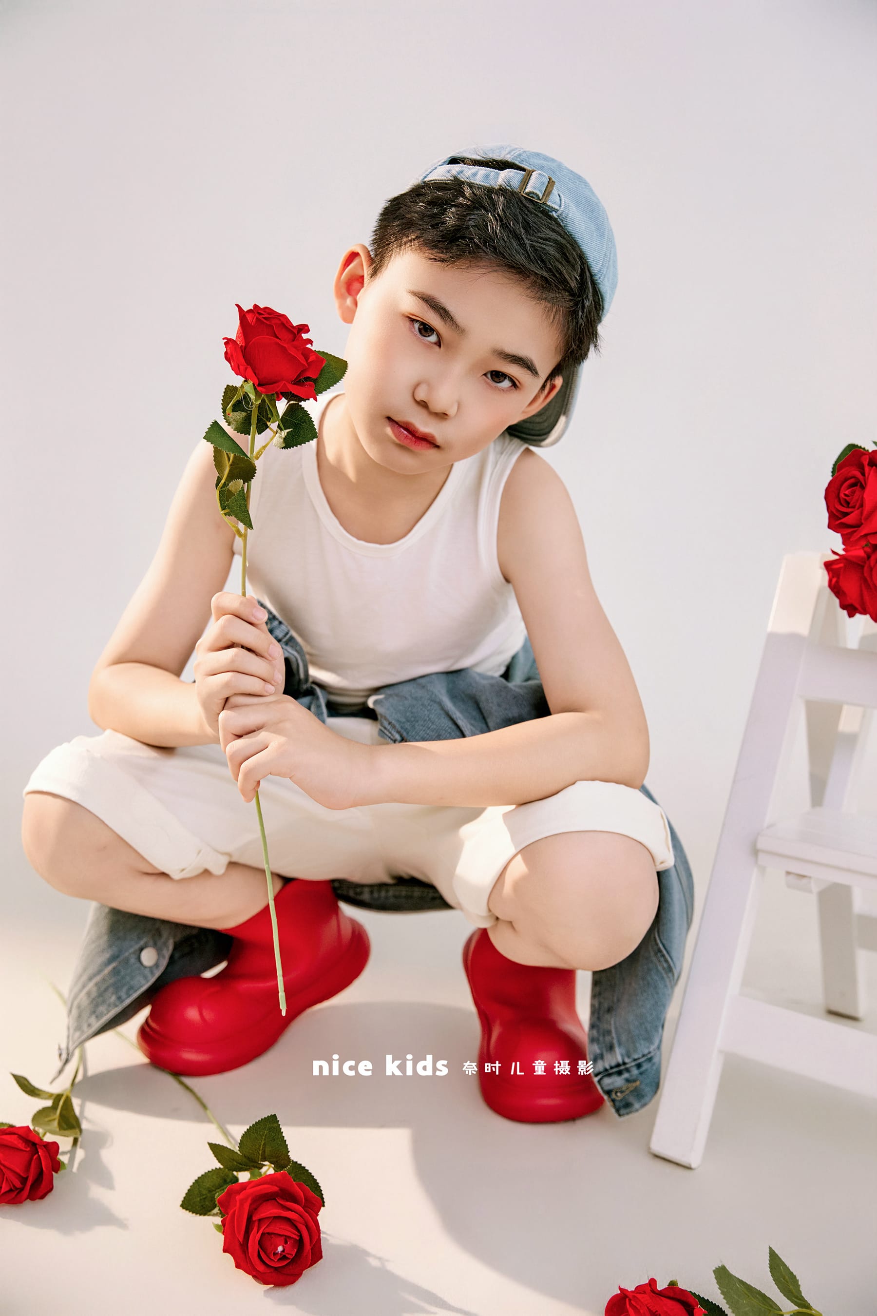 玫瑰花男孩 苏州奈时儿童摄影