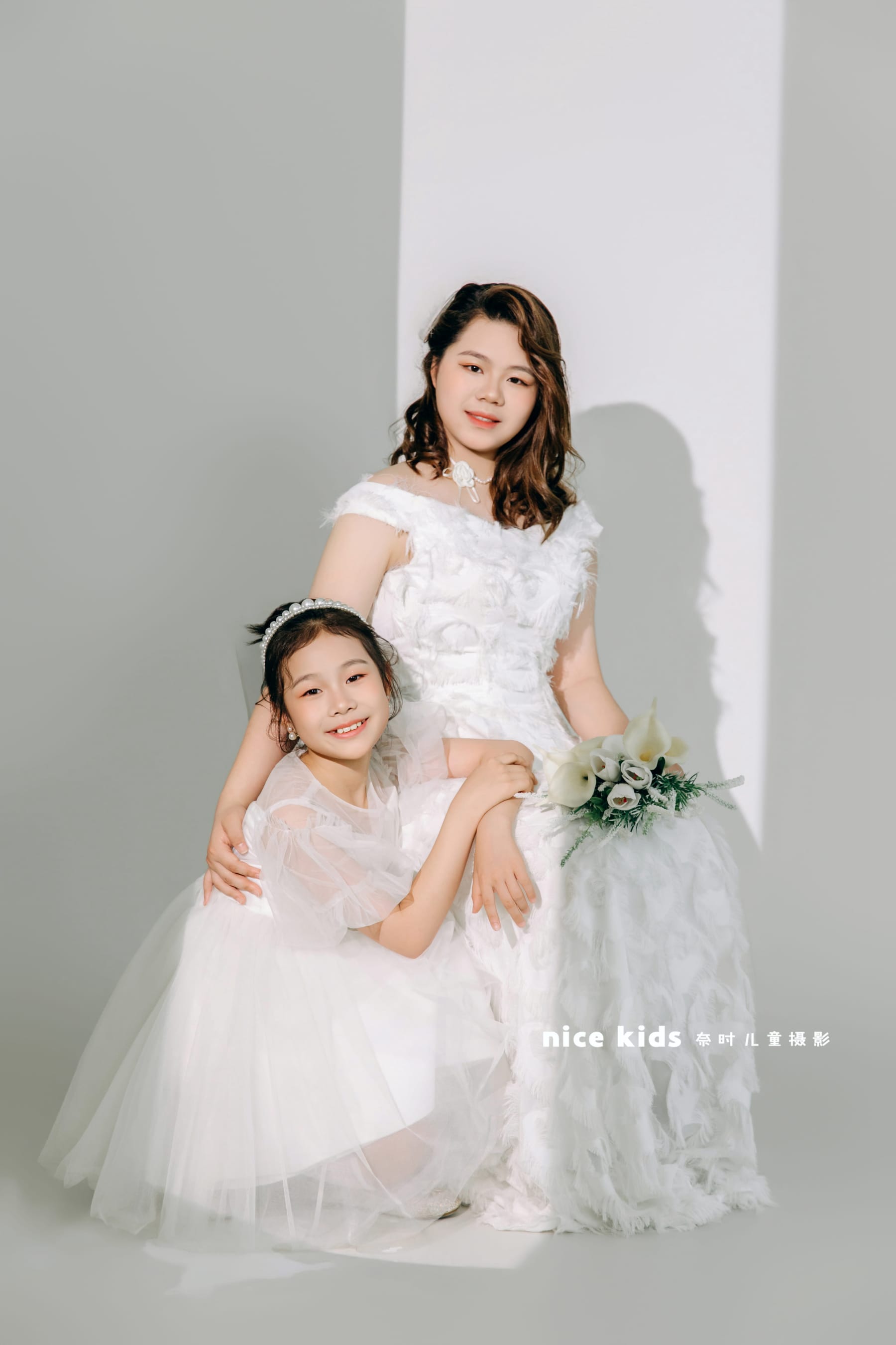 公主裙姐妹纯净系合影 苏州奈时儿童摄影
