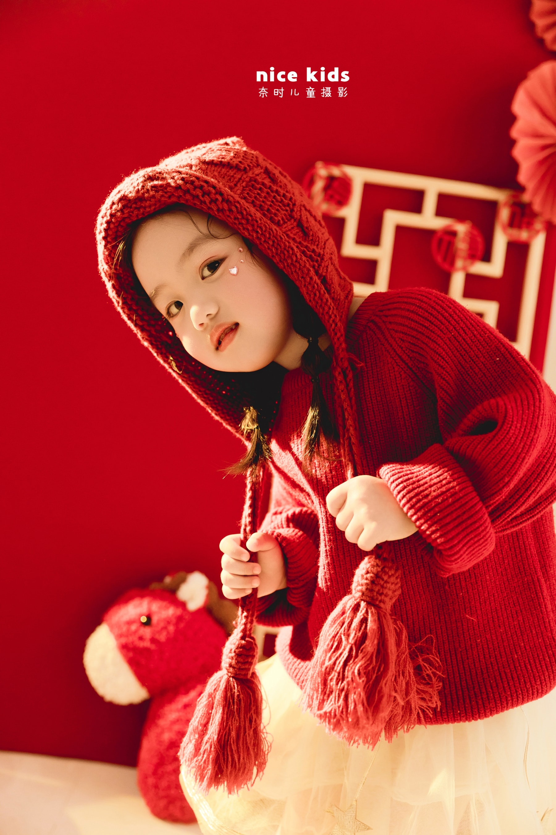 2026新年红毛衣 苏州奈时儿童摄影