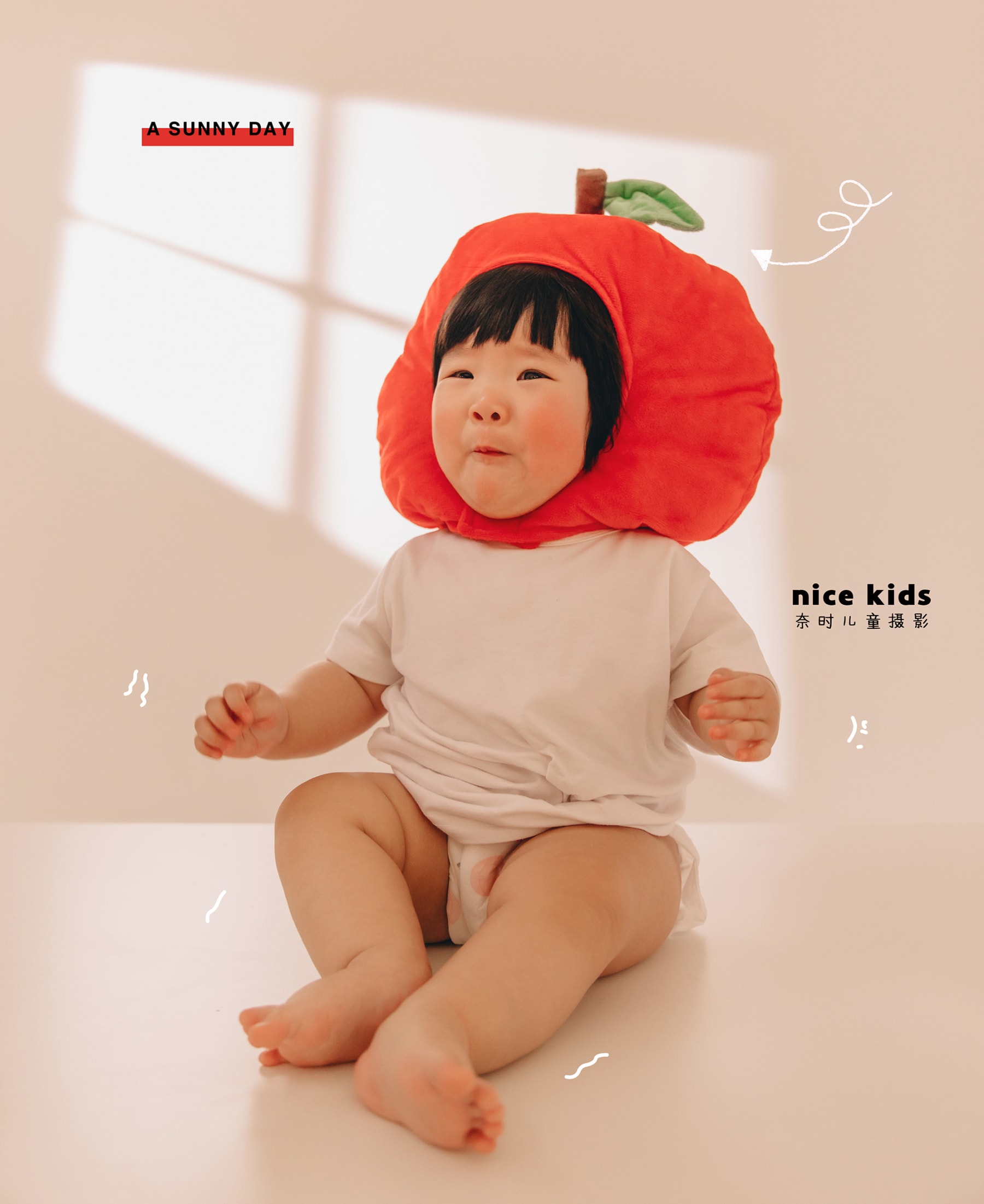 丑萌小苹果出场啦 苏州NICEKIDS奈时儿童摄影周岁照